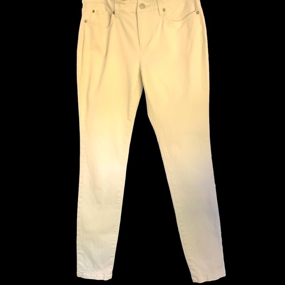 Eileen Fisher Skinny Jeans-Organic Cotton Stretch Denim-Natural-Sz 6 - Picture 1 of 10